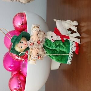 Vintage Mary and her Little Lamb Nursery Rhyme Christmas Ornament